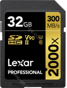 Lexar Professional 2000x Gold Series R300/W260 SDHC 32GB, UHS-II U3, Class 10