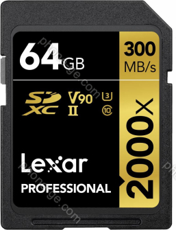 Lexar Professional 2000x R300/W260 SDXC 64GB Kit, UHS-II U3, Class 10