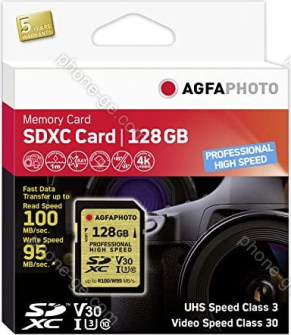 Lupus Imaging AgfaPhoto Prof. High Speed Gold R100/W95 SDXC 128GB, UHS-I U3, Class 10