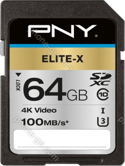 PNY Elite-X R100 SDXC 64GB, UHS-I U3, Class 10