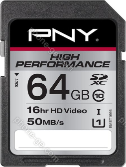 PNY High Performance R50 SDXC 64GB, UHS-I, Class 10