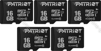 Patriot LX R80 microSDHC 16GB, UHS-I U1, Class 10, 5er-Pack