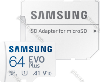 Samsung EVO Plus 2021 R130 microSDXC 64GB Kit, UHS-I U1, A1, Class 10