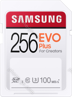 Samsung EVO Plus for Creators R100 SDXC 256GB, UHS-I U3, Class 10