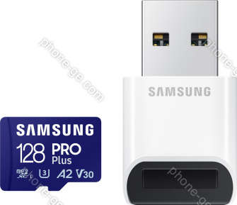 Samsung PRO Plus R180/W130 microSDXC 128GB USB-Kit, UHS-I U3, A2, Class 10