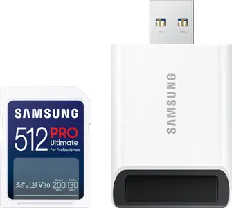 Samsung PRO Ultimate R200/W130 SDXC 512GB USB-Kit, UHS-I U3, Class 10