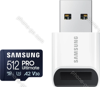 Samsung PRO Ultimate R200/W130 microSDXC 512GB USB-Kit, UHS-I U3, A2, Class 10