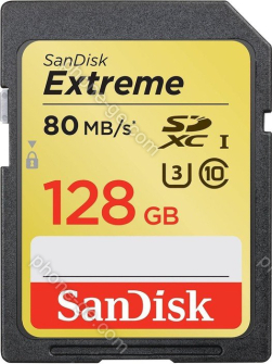 SanDisk Extreme HD Video R80/W60 SDXC 128GB, UHS-I U3, Class 10