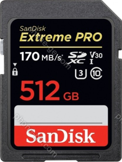 SanDisk Extreme PRO R170/W90 SDXC 512GB, UHS-I U3, Class 10