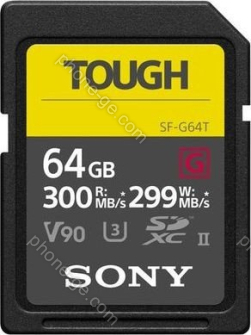 Sony SF-G Tough Series R300/W299 SDXC 64GB, UHS-II U3, Class 10