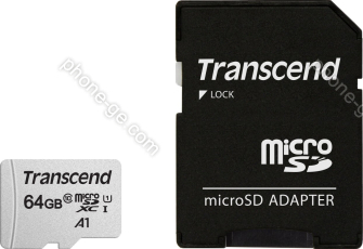 Transcend 300S R95/W45 microSDXC 64GB Kit, UHS-I U1, Class 10