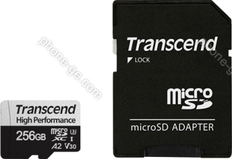 Transcend 330S R100/W85 microSDXC 256GB Kit, UHS-I U3, A2, Class 10