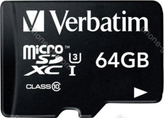Verbatim Pro U3 R90/W45 microSDXC 64GB Kit, UHS-I U3, Class 10