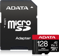 ADATA High-Endurance R100/W80 microSDXC 128GB Kit, UHS-I U3, A2, Class 10