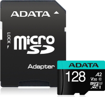 ADATA Premier Pro R100/W80 microSDXC 128GB Kit, UHS-I U3, A2, Class 10