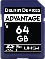 Delkin Advantage 633X R90/W90 SDXC 64GB, UHS-I U3, Class 10