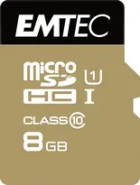 Emtec Gold+ R85/W16 microSDHC 8GB Kit, UHS-I U1, Class 10