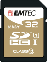 Emtec Gold+ R85/W21 SDHC 32GB, UHS-I U1, Class 10