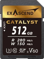 Exascend Catalyst R280/W150 SDXC 512GB, UHS-II U3, Class 10