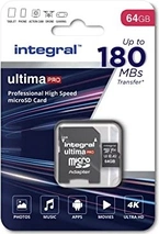 Integral Ultima Pro R180/W45 microSDXC 64GB, UHS-I U3, A2, Class 10