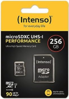 Intenso Performance R90 microSDXC 256GB Kit, UHS-I U1, Class 10