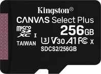 Kingston Canvas Select Plus R100/W85 microSDXC 256GB, UHS-I U3, A1, Class 10