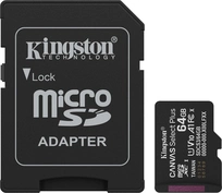 Kingston Canvas Select Plus Gen3 R100 microSDXC 64GB Kit, UHS-I U1, A1, Class 10
