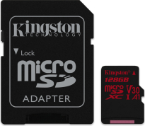 Kingston Canvas React R100/W80 microSDXC 128GB Kit, UHS-I U3, A1, Class 10