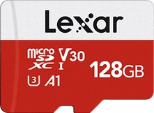 Lexar E-Serie R100/W30 microSDXC 128GB Kit, UHS-I U3, A1, Class 10