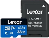 Lexar High-Performance 633x R100 microSDHC 32GB Kit, UHS-I U1, A1, Class 10