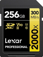 Lexar Professional 2000x Gold Series R300/W260 SDXC 256GB, UHS-II U3, Class 10