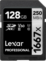 Lexar Professional 1667x Silver Series R250/W120 SDXC 128GB, UHS-II U3, Class 10, 2er-Pack