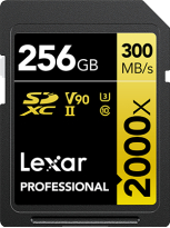 Lexar Professional 2000x Gold Series R300/W260 SDXC 256GB, UHS-II U3, Class 10