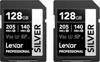 Lexar Professional SILVER R205/W140 SDXC 128GB, UHS-I U3, Class 10, 2er-Pack