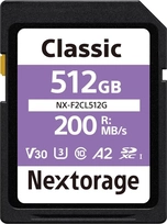 Nextorage NX-F2CL R200 SDXC 512GB, UHS-I U3, A2, Class 10