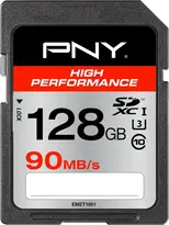 PNY High Performance R90/W20 SDXC 128GB, UHS-I U3, Class 10