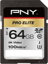 PNY Pro Elite R100/W90 SDXC 64GB, UHS-I U3, Class 10