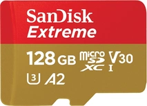 SanDisk Extreme R190/W90 microSDXC 128GB Kit, UHS-I U3, A2, Class 10