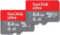 SanDisk Ultra R100 microSDXC 64GB Kit, UHS-I U1, A1, Class 10, 2er-Pack