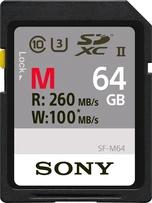 Sony SF-M Series R260/W100 SDXC 64GB, UHS-II U3, Class 10