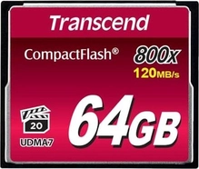 Transcend 800x R120/W60 CompactFlash Card 64GB