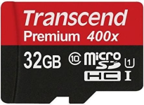 Transcend Premium R45 microSDHC 32GB Kit, UHS-I, Class 10