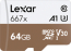 Lexar Professional 667x R100/W90 microSDXC 64GB Kit, UHS-I U3, A1, Class 10