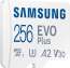 Samsung EVO Plus 2021 R130 microSDXC 256GB Kit, UHS-I U3, A2, Class 10