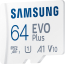 Samsung EVO Plus 2021 R130 microSDXC 64GB Kit, UHS-I U1, A1, Class 10