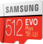 Samsung EVO Plus R100/W90 microSDXC 512GB Kit, UHS-I U3, Class 10