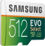 Samsung EVO Select R100/W90 microSDXC 512GB Kit, UHS-I U3, Class 10