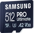 Samsung PRO Ultimate R200/W130 microSDXC 512GB Kit, UHS-I U3, A2, Class 10