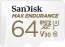 SanDisk Max Endurance R100/W40 microSDXC 64GB Kit, UHS-I U3, Class 10