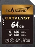 Exascend Catalyst R180/W150 SDXC 64GB, UHS-I U3, Class 10